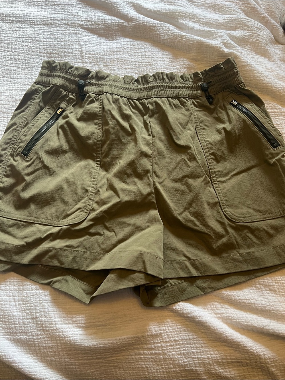 Athleta Olive Green Drawcord Utility Shorts